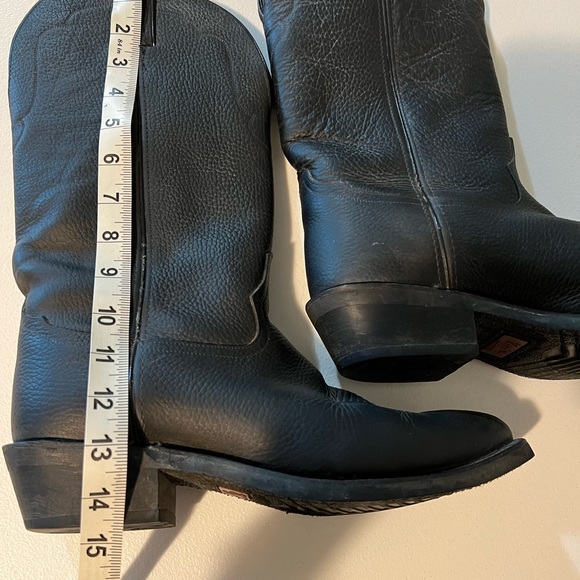 Tony Lama mens black leather boots - Picture 9 of 13